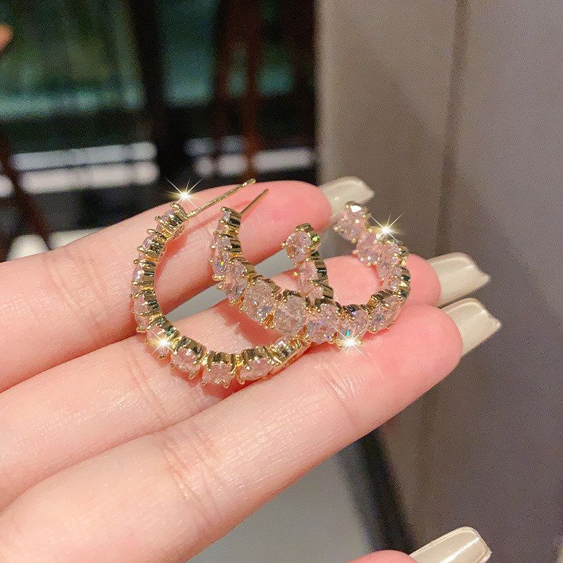 满钻个性重工锆石s925型耳饰耳环