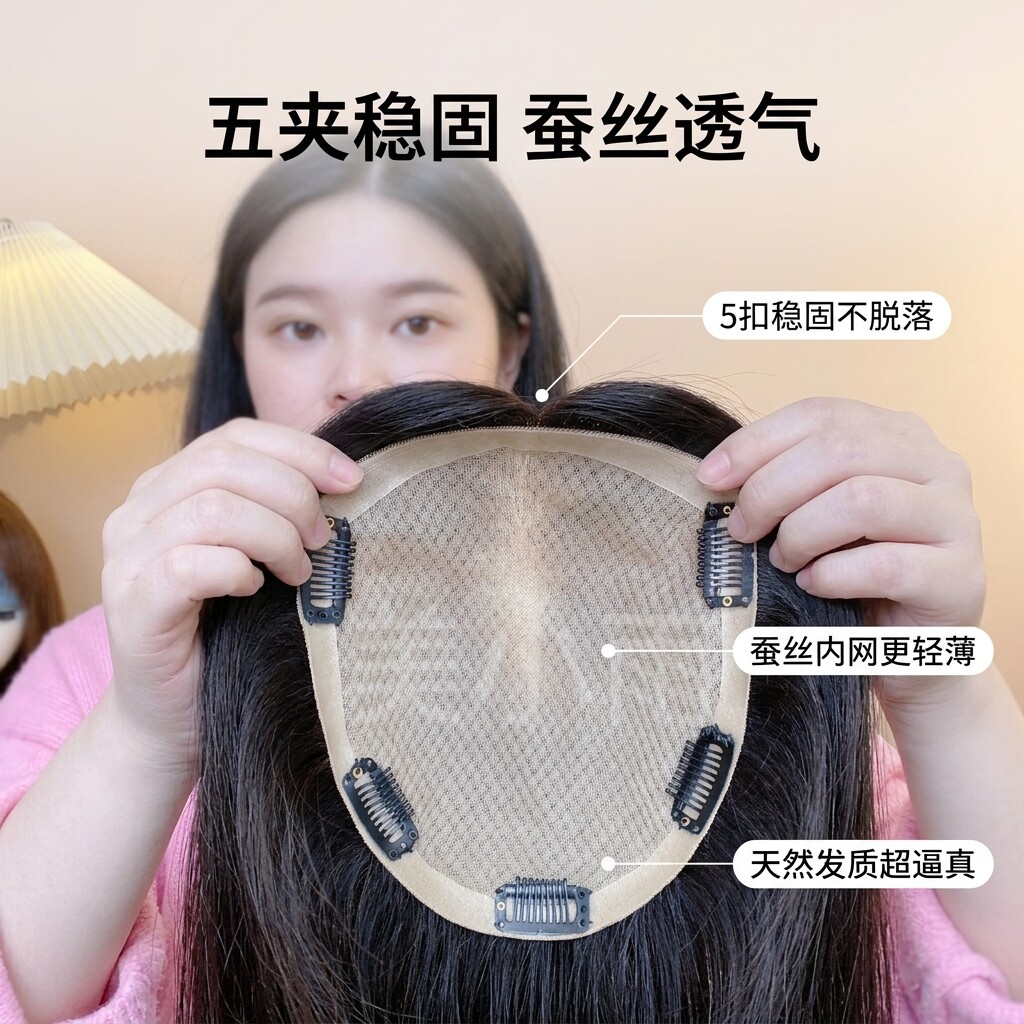 大面积假发片真发双递针头顶补发