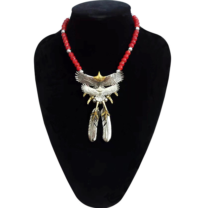 日韩高桥风格羽毛项链男潮流嘻哈简约百搭欧美街头吊坠女挂饰个性