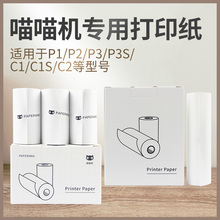喵喵机打印纸P1DP2打印机P3C2C1S十年纸贴纸不干胶纸57*30mm热敏