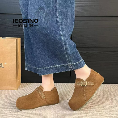 佰诗奴反绒皮一脚蹬勃肯豆豆鞋