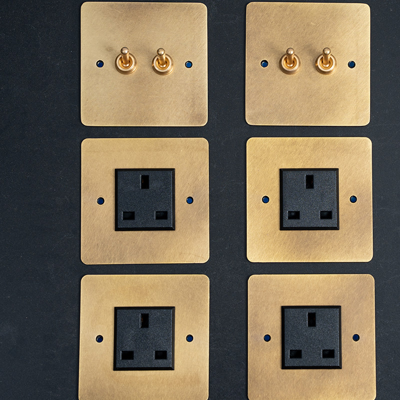 墨朴黄古铜开关插座套装英标英规插座13A三孔插座暗装明装可定制,电子/电工,开关插座套装,淘宝优惠券,粉丝福利购,淘宝优惠卷
