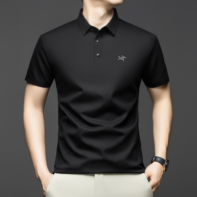 奥莱正品 刺绣鸟男士短袖t恤夏季冰丝高端商务休闲翻领上衣Polo衫