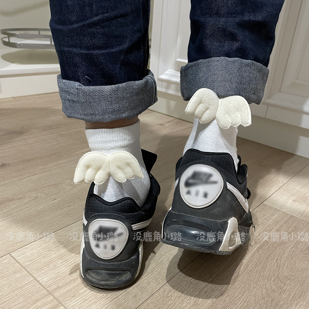 猛男也可以穿的少女心袜子！情侣款翅膀中筒短袜纯棉可爱仙女JK袜