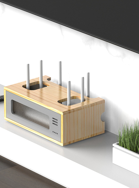 客厅wifi电视机顶盒收纳盒 桌面排插宽带猫光路由器收纳柜置物架
