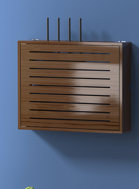 实木路由器收纳盒壁挂式客厅挂墙wifi木质信息多媒体装饰遮挡箱