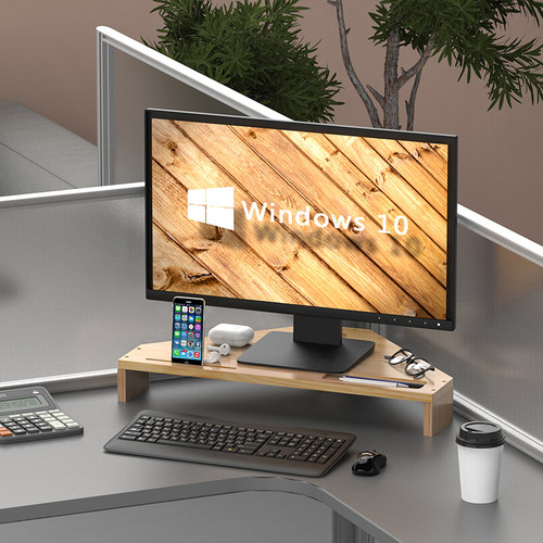 实木置物架显示器增高架实木