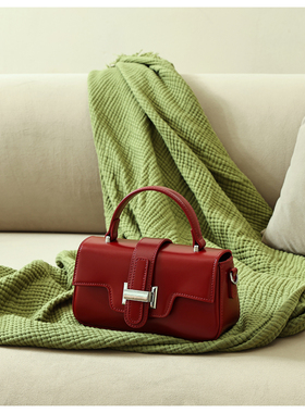 GXFMOD原创设计真皮小方包2026本命年新款女包单肩手提斜挎红色包