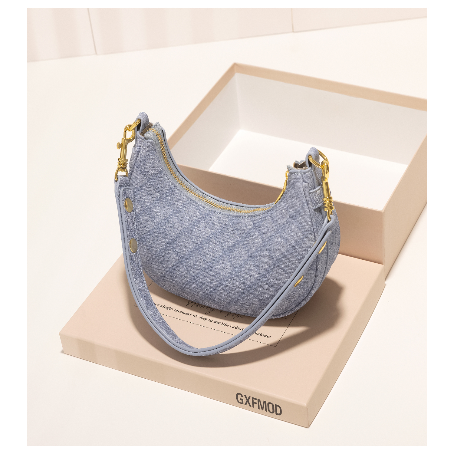 GXFMOD牛仔布腋下包女法式通勤包