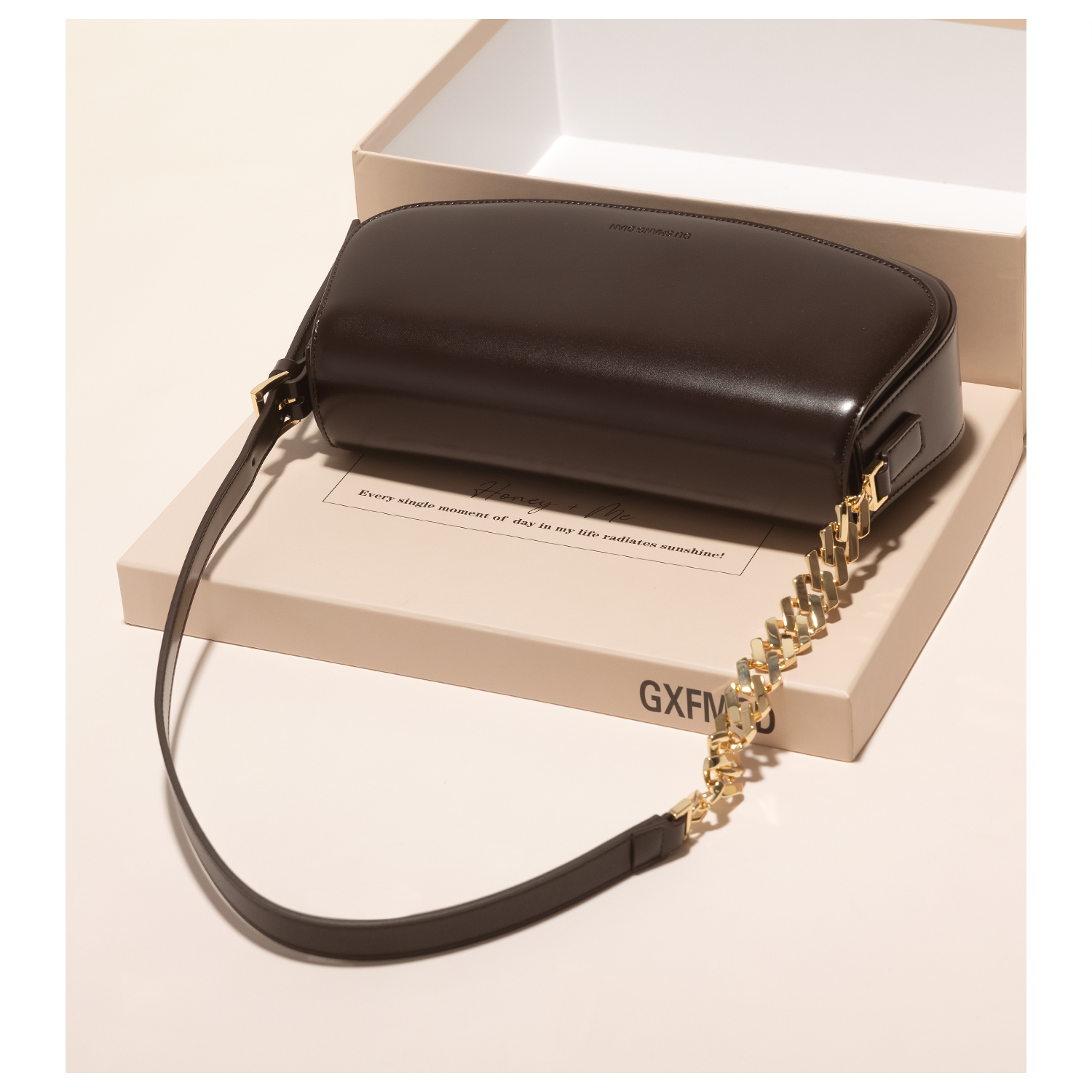 GXFMOD复古腋下包牛皮法棍包