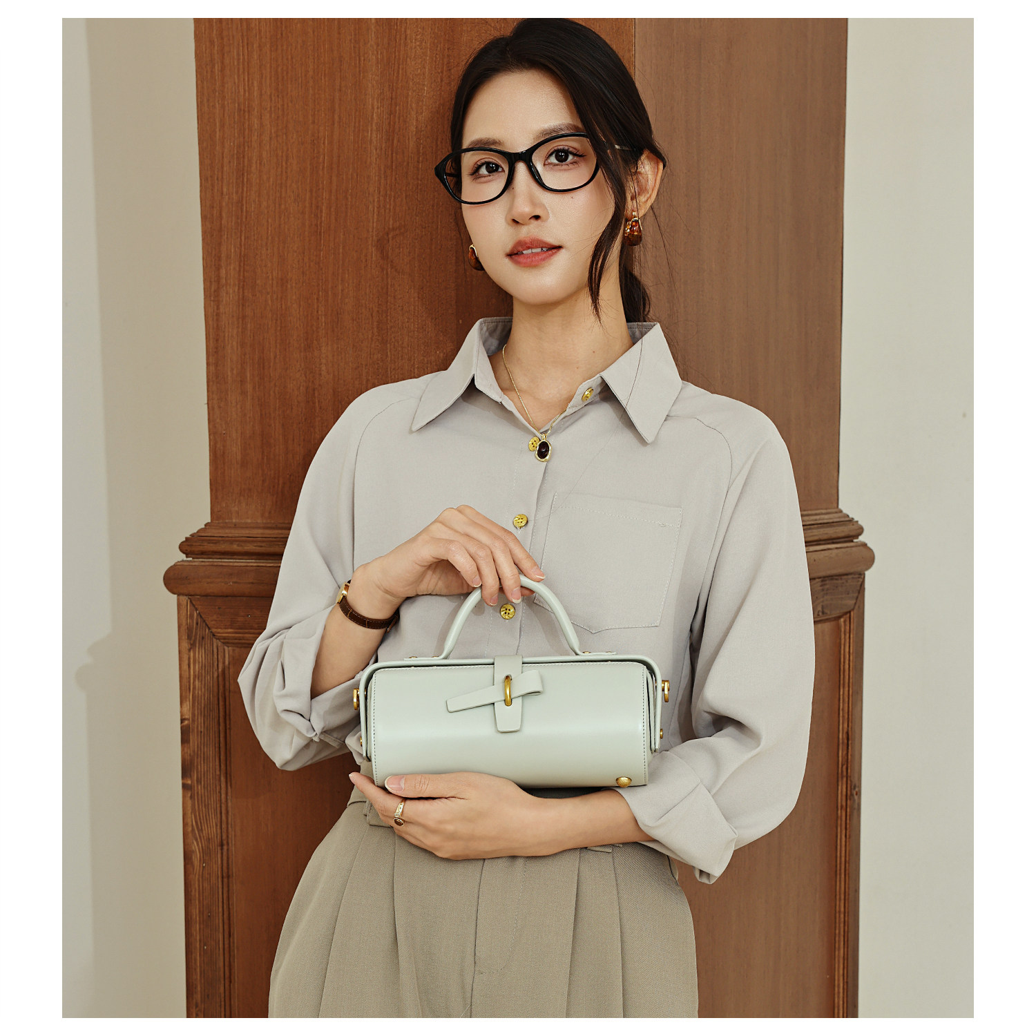 GXFMOD原创设计圆筒包女2026早春新款牛皮法式通勤轻奢单肩斜挎包,箱包皮具/热销女包/男包,通用款女包,淘宝优惠券,粉丝福利购,淘宝优惠卷