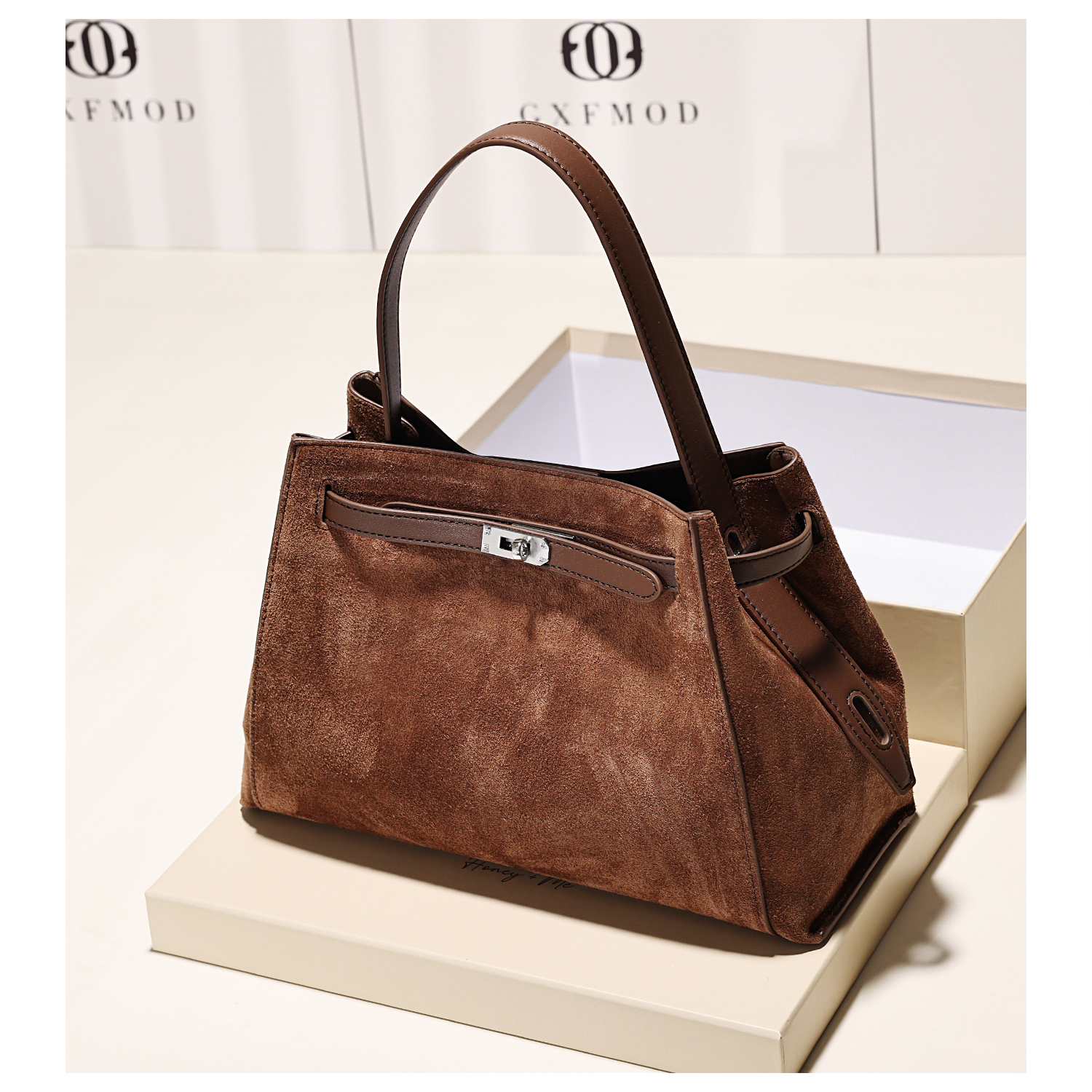 GXFMOD小众设计麂皮绒手提包女2025秋冬通勤高级感大容量托特包