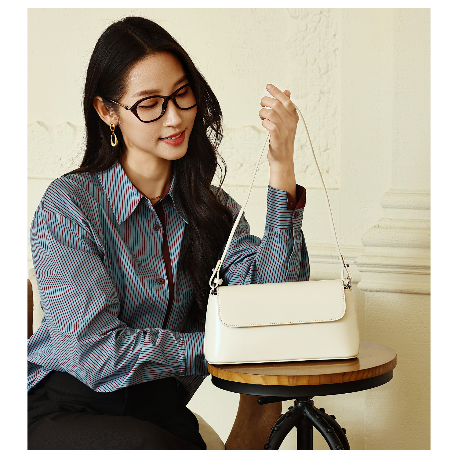 GXFMOD小众品牌真皮法棍包2026春新款流行法式腋下包单肩斜挎女包