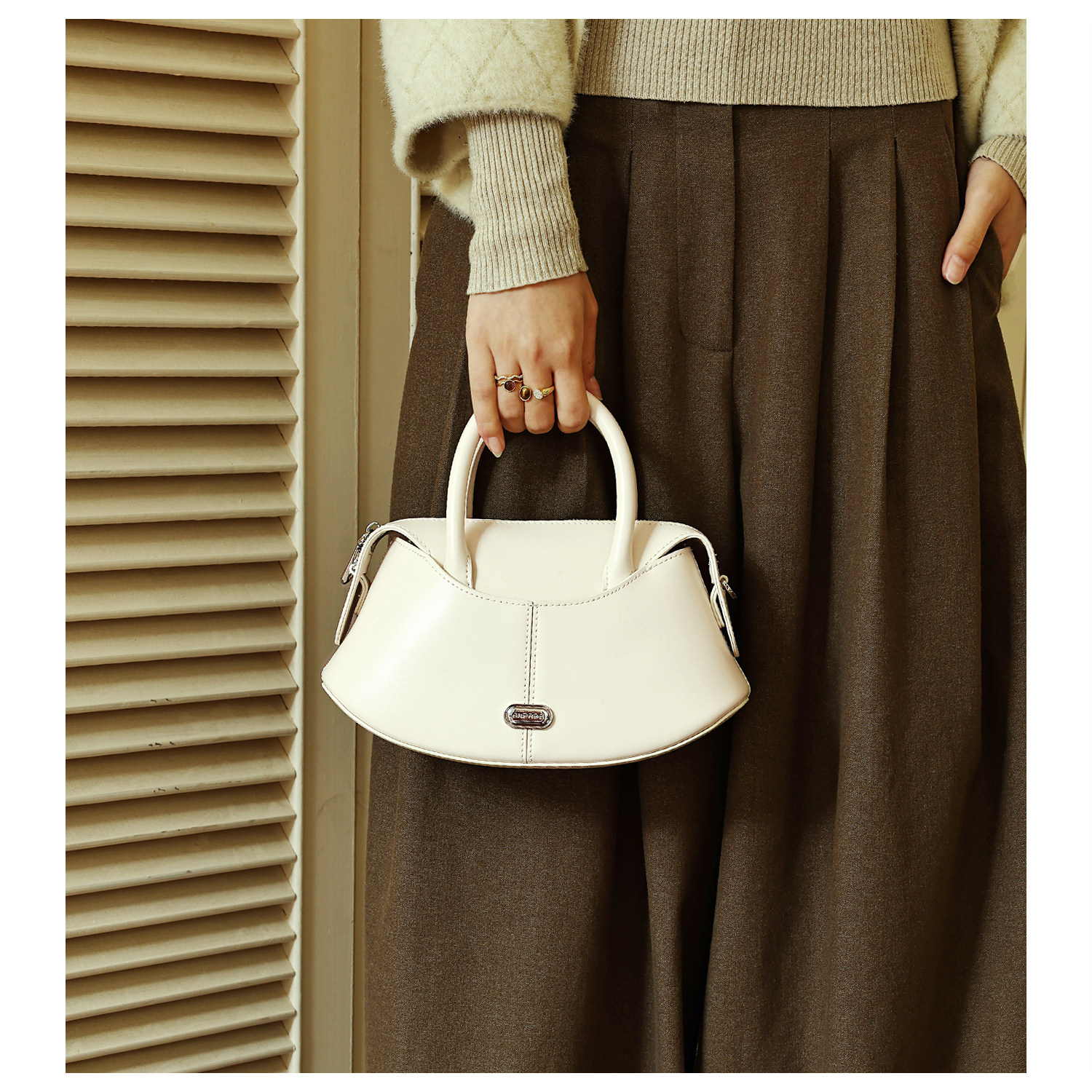 GXFMOD原创设计真皮马鞍包女2026春夏新款通勤百搭手提斜挎包包