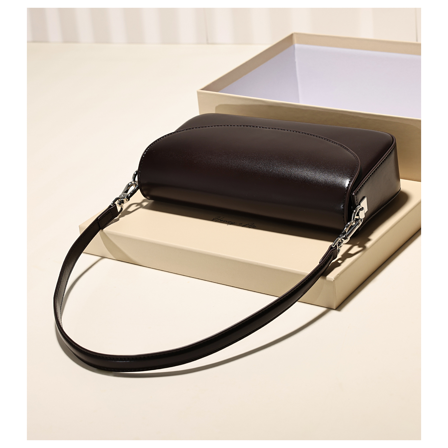 小众设计简约牛皮腋下包女