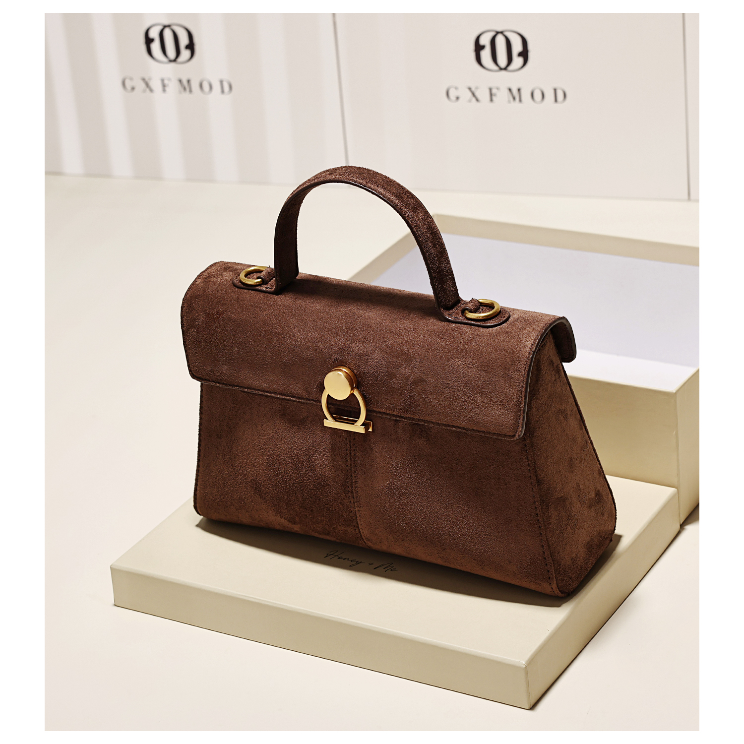 GXFMOD小众设计麂皮绒小方包女2025早秋新款时尚高级感单肩斜挎包