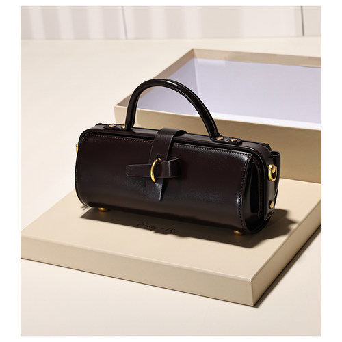 GXFMOD小众设计轻奢复古圆筒包女2025秋冬新款时尚通勤手提斜挎包