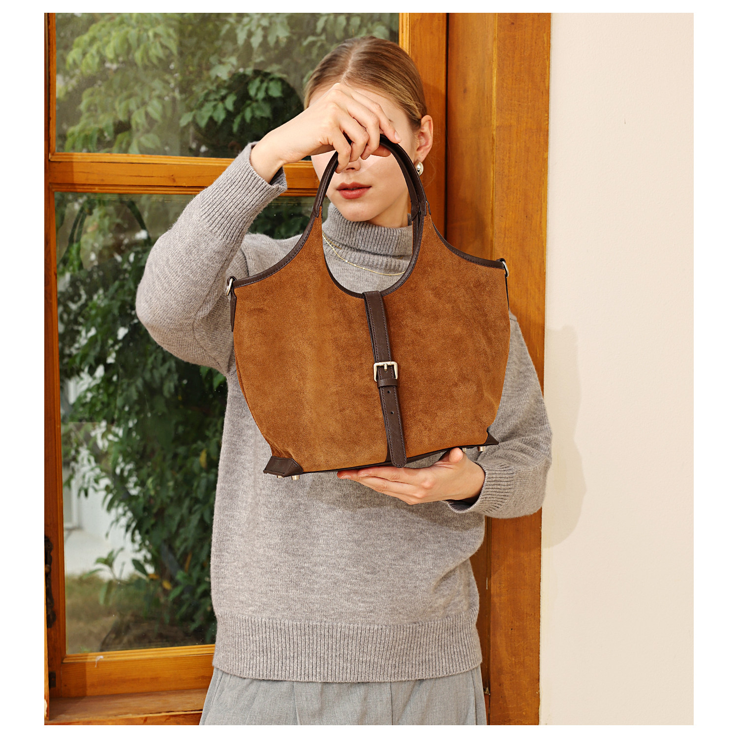 GXFMOD高级感麂皮绒菜篮子托特包女2025秋冬新款通勤上班斜挎包包,箱包皮具/热销女包/男包,腋下包,淘宝优惠券,粉丝福利购,淘宝优惠卷