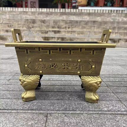 定制家用供奉香炉镀锌板铸铁合制寺庙佛堂宗祠土地庙插香鼎炉插香