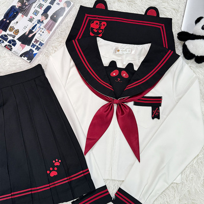 宇宙光环原创jk制服熊猫水手服