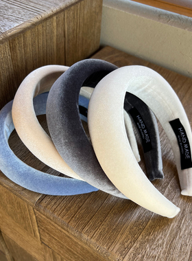 韩国丝绒高颅顶宽边发箍发饰复古气质高级感头箍法式洋气发卡头饰