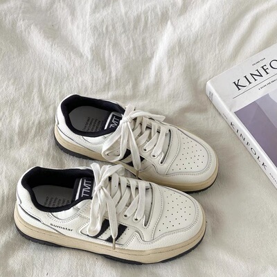 潮鞋复古厚底德训板鞋女小白鞋女