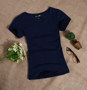 打底小衫 弹力纯色牛奶丝版 潮 深V领女小性感t恤修身 欧洲站春夏短袖