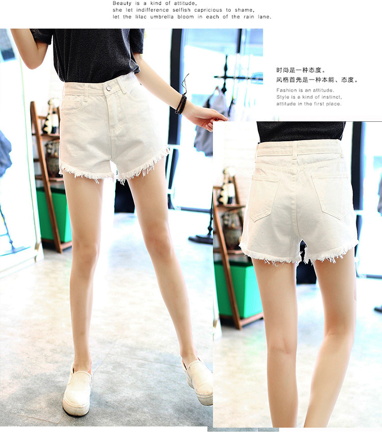 學生2017夏季新款韓版高腰寬松顯瘦白色牛仔短褲女闊腿褲熱褲在類目 女裝/女士精品, 牛仔褲中 - 來自Buy2taobao.com提供專業的淘寶代購服務