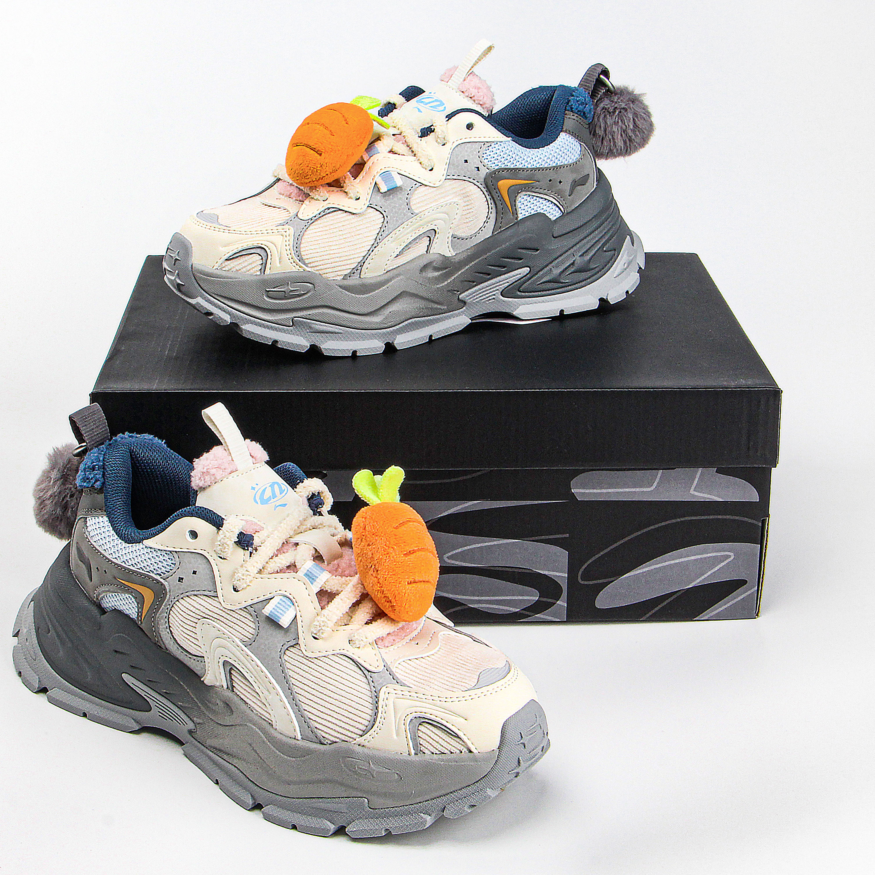 李宁星芒女子经典休闲鞋2025新款潮流运动百搭厚底老爹鞋 AGCV252