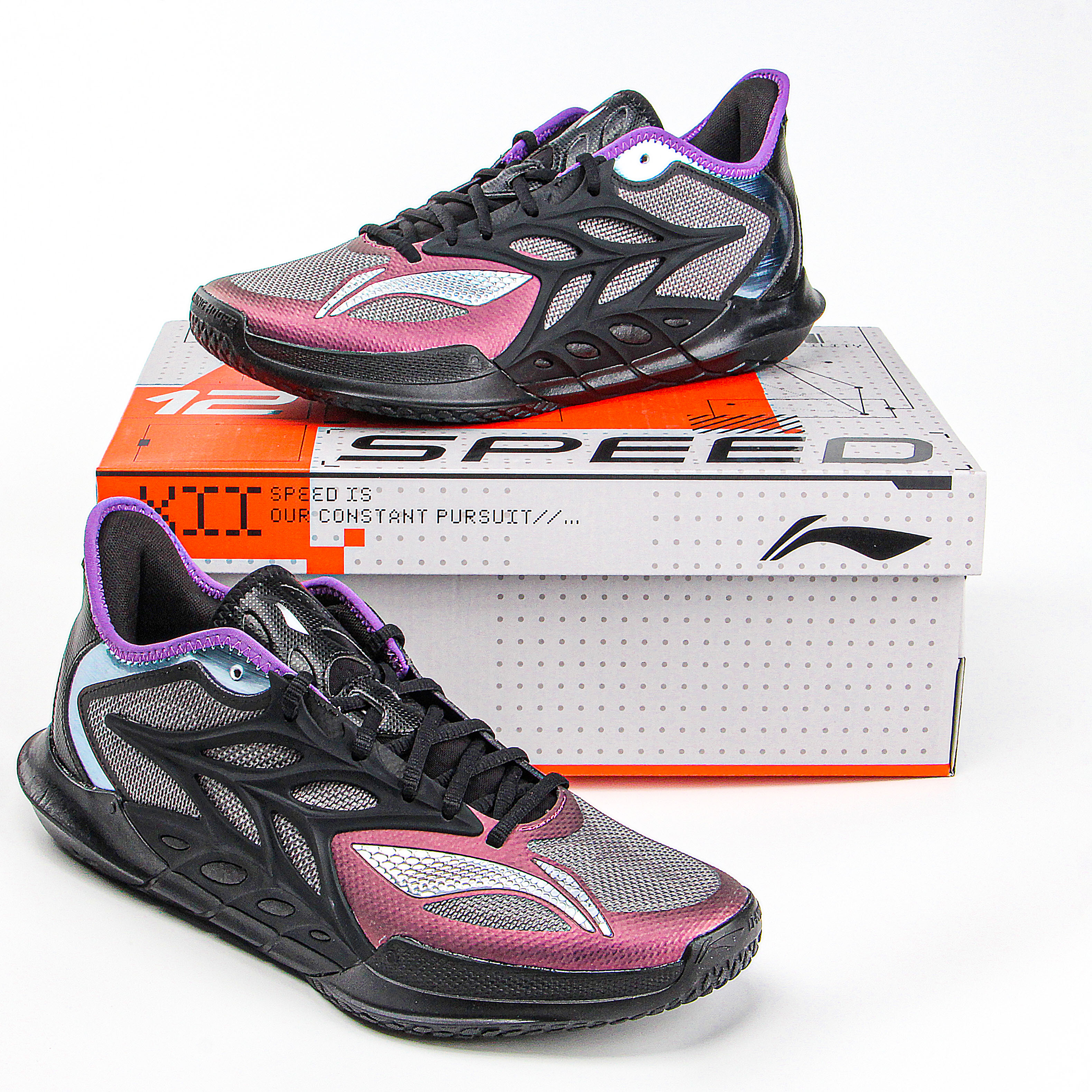 李宁闪击12篮球鞋男2025新款回弹减震耐磨实战篮球比赛鞋 ABAV069