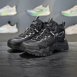 李宁山行加绒休闲鞋男 2025冬新款保暖反光高帮潮流运动鞋AGLV169