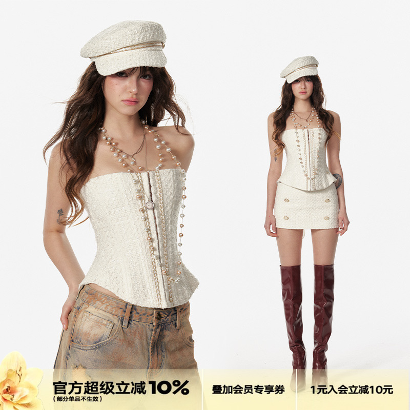 4muggle法式小香风半裙A字半身裙