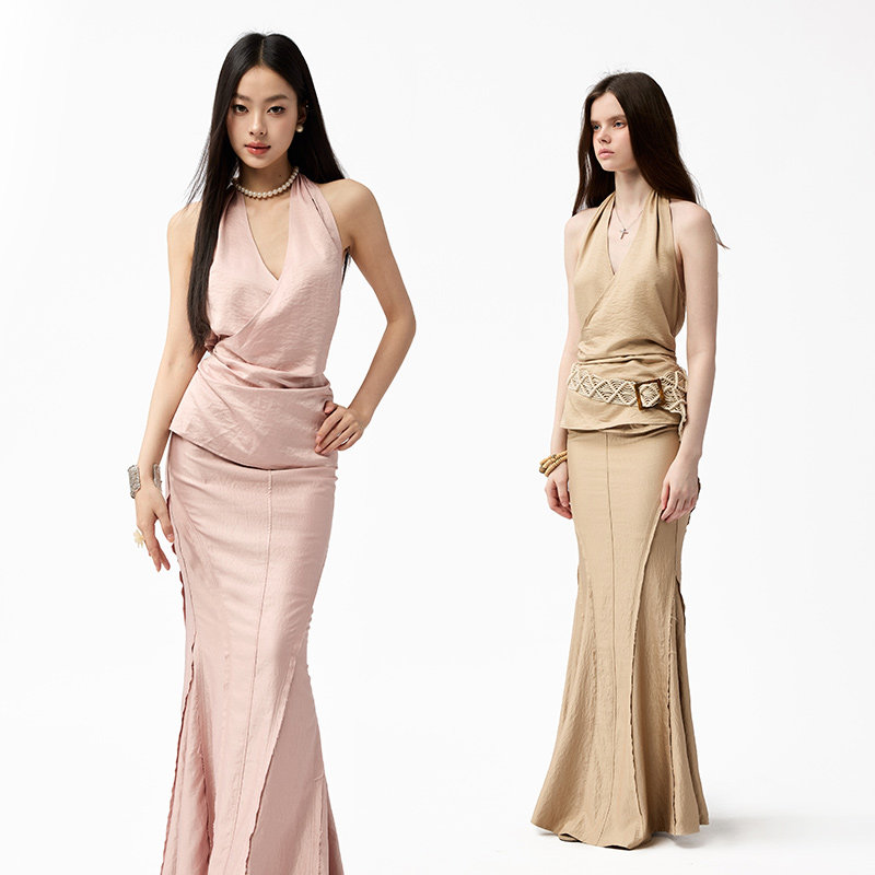 4muggle“素颜神女”希腊式交叉露背绑带背心艺术流浪人鱼半裙女,女装/女士精品,时尚套装,淘宝优惠券,粉丝福利购,淘宝优惠卷