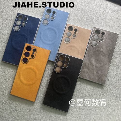 复古商务贴牛仔布适用三星galaxy s25ultra手机壳s24ultra保护壳磁吸s24+全包s25edge防摔轻奢简约s25+潮男女