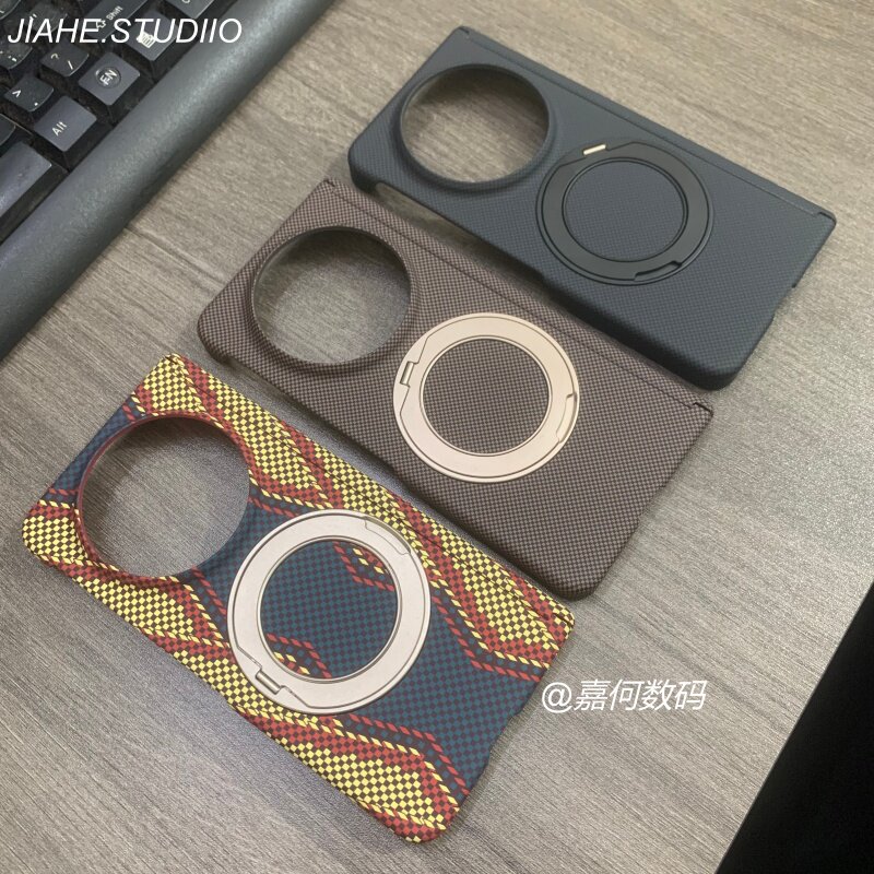 仿凯夫拉纹理碳纤维纹棋盘蛇纹适用vivo X Fold6手机壳XFold5中轴磁吸指环支架Xfold3外壳高级感男保护壳轻奢图片