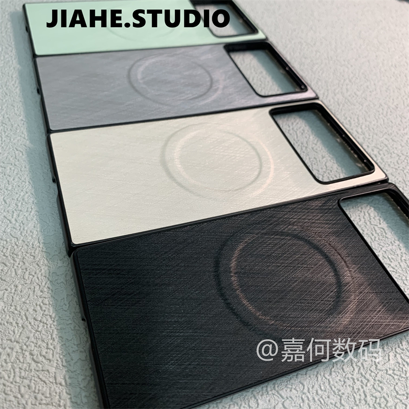 INS轻薄贴蚕丝纹金丝纹适用小米MIX Fold4 MIX Fold3 MIX Fold2手机壳mix Flip手机壳磁吸硬壳保护壳轻奢商务