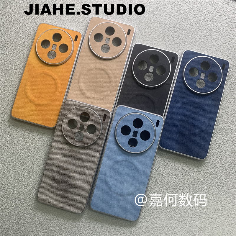 复古商务贴牛仔布适用vivo x200pro手机壳x100pro磁吸x200s x100s保护壳x200ultra全包轻奢x100ultra简约男女