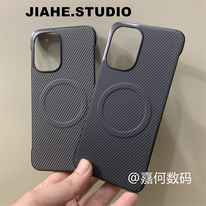 仿碳纤维纹凯夫拉纹无边框贴皮适用OnePlus一加ACE6手机壳磁吸一加15硬壳13轻薄ACE5至尊版保护壳ace6t商务男