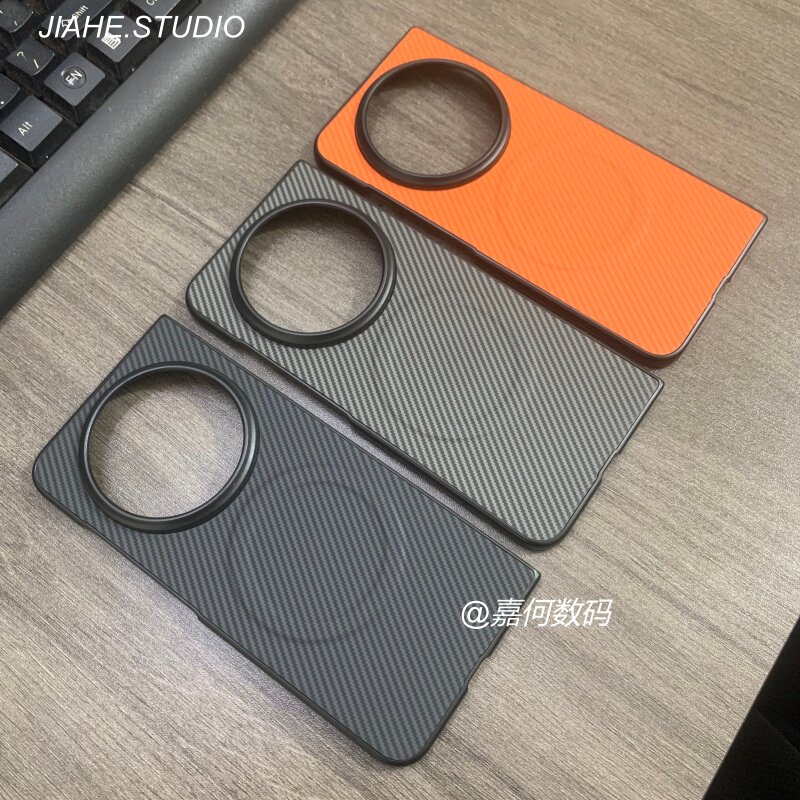 仿碳纤维纹凯夫拉纹贴皮适用vivo x Fold6手机壳磁吸x fold3硬壳xfold2手机壳磁吸商务xfold5保护壳轻奢简约图片