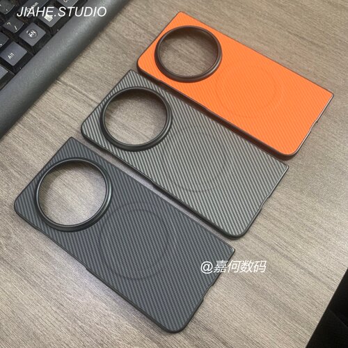 仿碳纤维纹凯夫拉纹贴皮适用vivo x Fold6手机壳磁吸x fold3硬壳xfold2手机壳磁吸商务xfold5保护壳轻奢简约