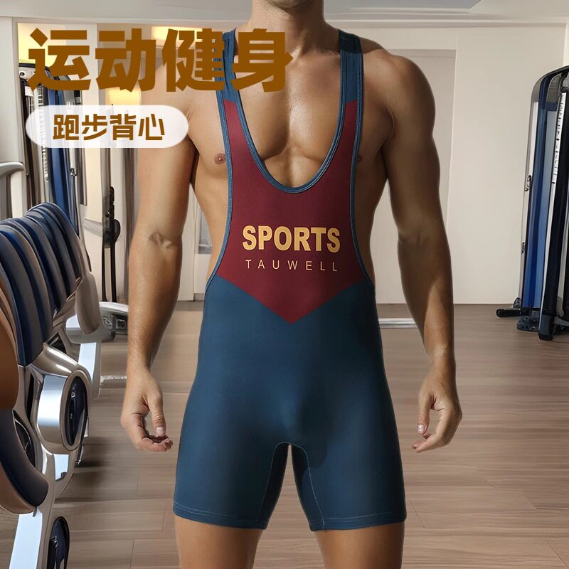 TAUWELL特为男士连体背心跑步运动健身弹力背心男士骑行举重服03