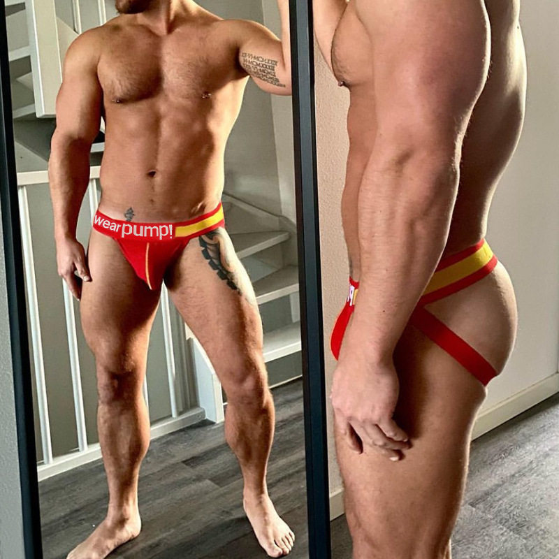 Men underwear pump! 性感男MP5115内裤网孔透气低腰后空丁字裤男