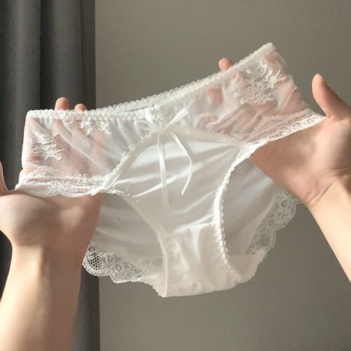 法式蕾丝三角内裤女士中腰纯棉裆透气性感纯欲蕾丝可爱少女内裤女