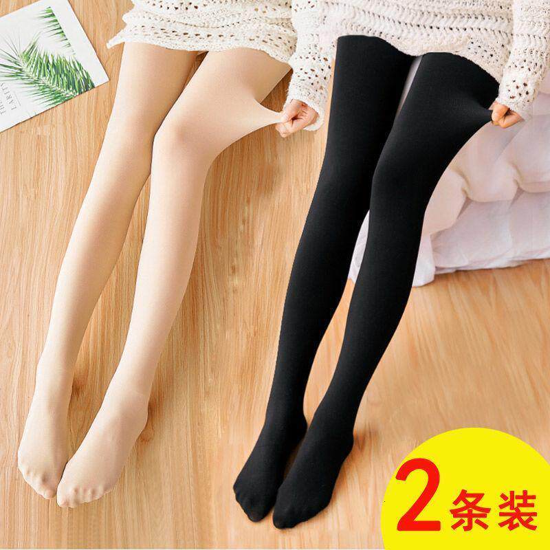 春秋季女加薄绒加肥加大中厚加大码胖MM拉毛拉绒裤连裤袜打底袜
