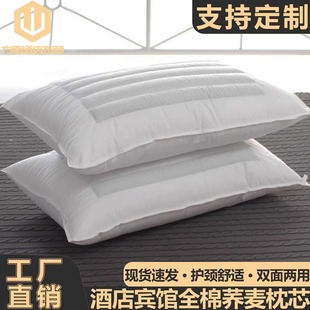 酒店宾馆家用荞麦羽丝绒枕芯枕头家用成人护颈助眠单人一对两用枕
