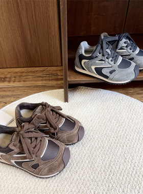 58085儿童复古德训鞋2025冬季时尚百搭男女童加绒保暖二棉休闲鞋