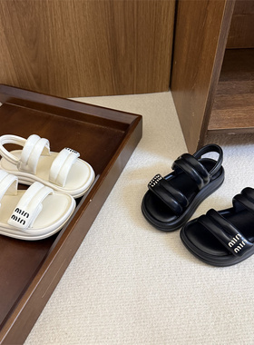 65662米色26码女童凉鞋2026新款时尚简约儿童沙滩鞋百搭休闲运动