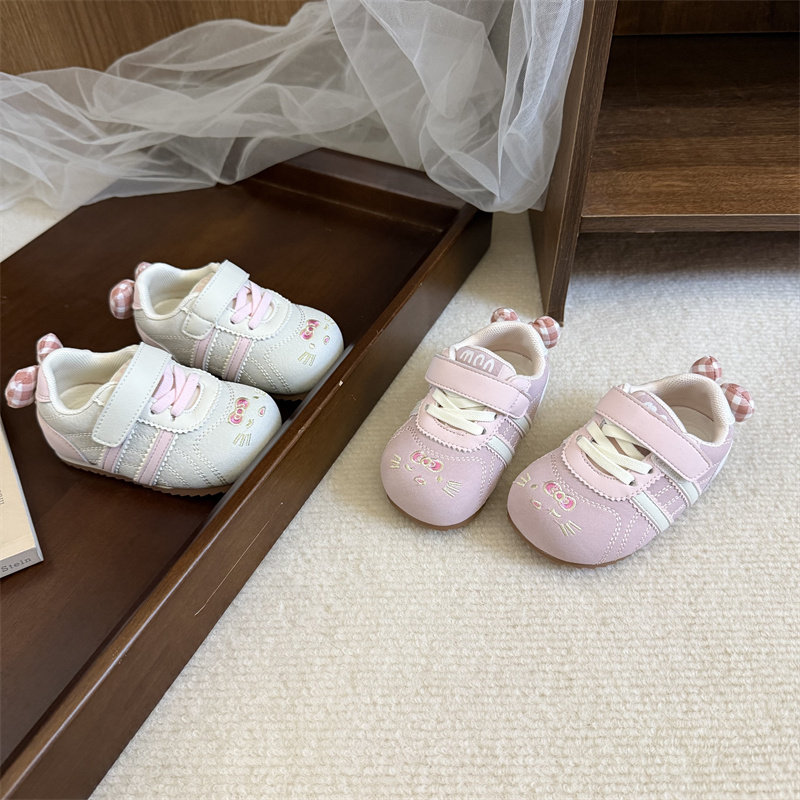 7028小童宝宝单鞋2026新款可爱卡通粉色蝴蝶结公主鞋1-3岁学步鞋