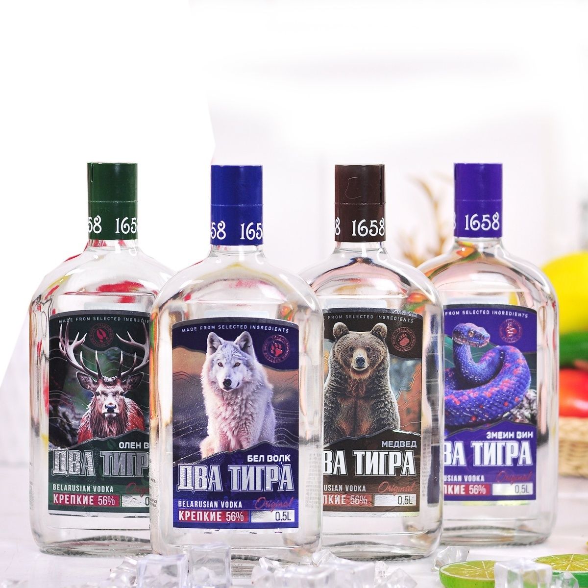 白俄罗斯进口伏特加酒56度4款500ml熊双虎熊标鹿标狼标洋酒白酒烈