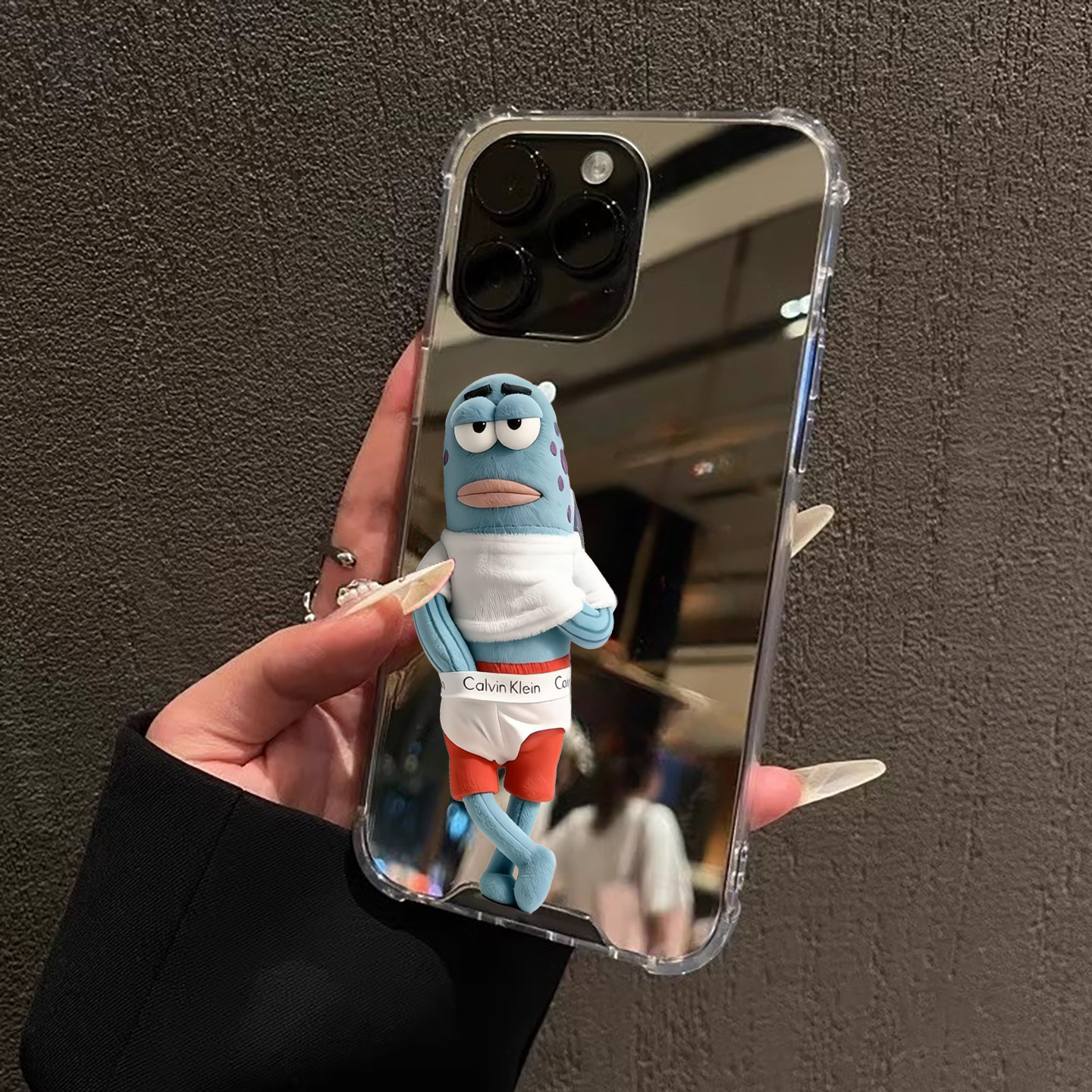 霸气外露比奇堡丑鱼适用iPhone17苹果14手机壳15ProMax搞怪16女13三星S24Ultra磁吸S25镜面Pura70华为Mate40P